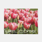 Tuin van Roze Tulips Floral Welcome Deurmat (Voorkant)