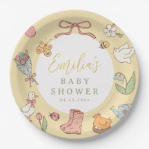 Tuin-verhalenboek vintage baby shower papieren bor