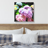 Tuin voor brandkranen, roze, blauw, paarse bloem canvas afdruk (Insitu (Slaapkamer))