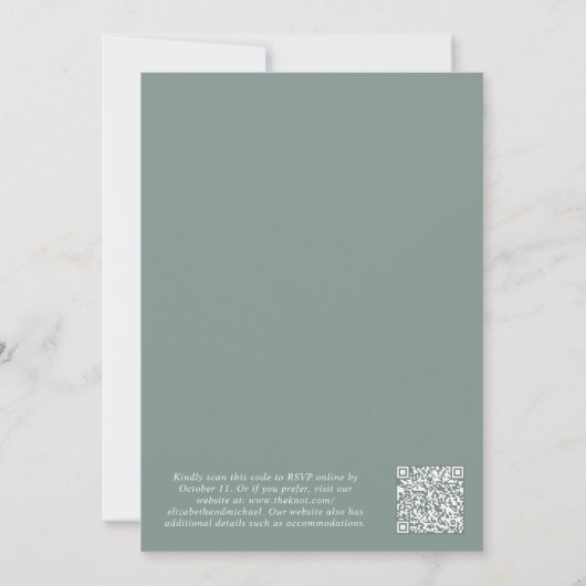 Tuin Waterverf QR Code Huwelijk Kaart (Achterkant)