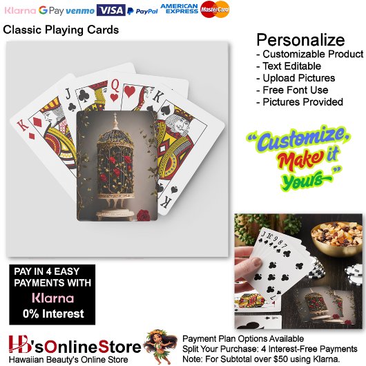 Tuin Whimsy Bloemen Vogelkooi Speelkaarten