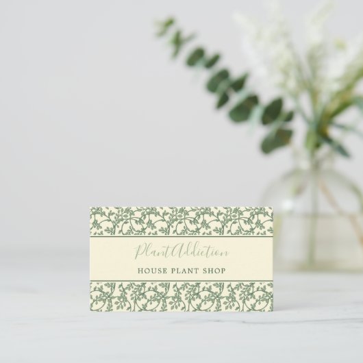 Tuin wijnstokken delicate patroon  visitekaartje (Staand voorkant)