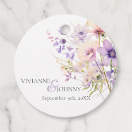 Tuin Wildbloemen Paarse Lavendel Paarse bruiloft Bedankjes Labels