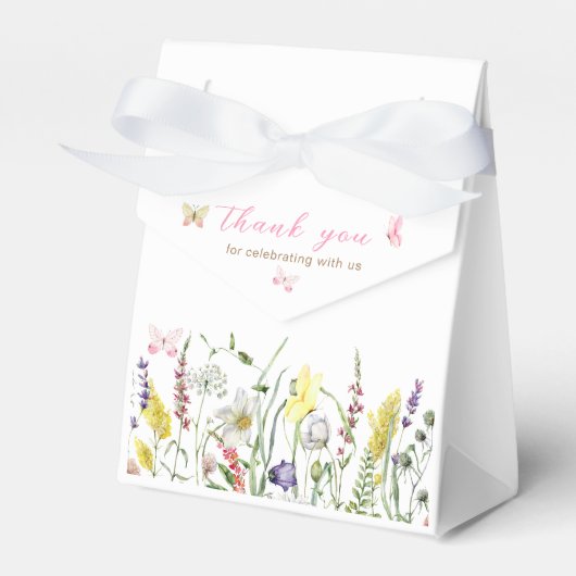 Tuin Wildbloemen Waterverf Favor Box Bedankdoosjes (Voorkant Zijde)