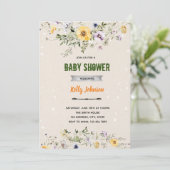 Tuin wilde bloemen shower verjaardagsuitnodiging kaart (Staand voorkant)