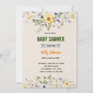 Tuin wilde bloemen shower verjaardagsuitnodiging kaart