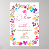 Tuin wilde bloemen weide welkom afstuderen poster (Voorkant)