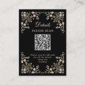 tuin zwart | Trouwgegevens en QR-code Informatiekaartje (Voorkant)