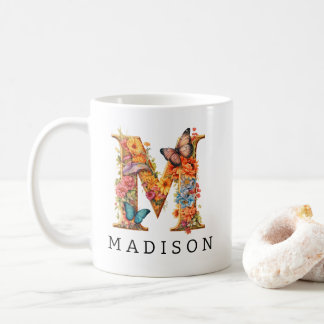 Tuinalfabet Letter M Monogram Koffie Mok