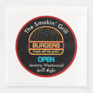 Tuinbarbecue Meester Burgers Papieren servetten