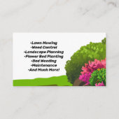 Tuinbed Landschapsontwerp Landschapsaannemer Visitekaartje (Achterkant)