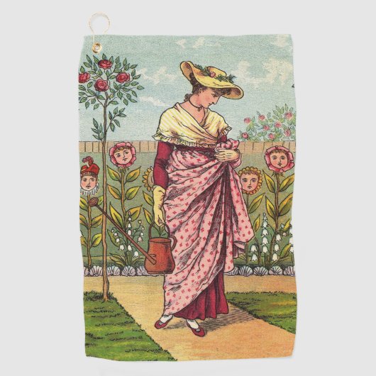 Tuinbloem Antiek Golfhanddoek (Voorkant)