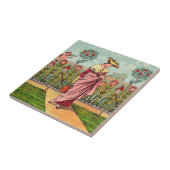 Tuinbloem Antiek Tegeltje (Zijkant)