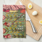 Tuinbloem Antiek Theedoek (Quarter Fold)