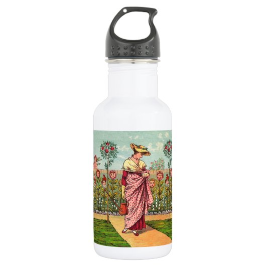 Tuinbloem Antiek Waterfles (Voorkant)