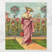 Tuinbloem Antiek Wijn Etiket (Enkel label)