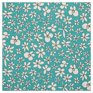tuinbloemen blauw stof