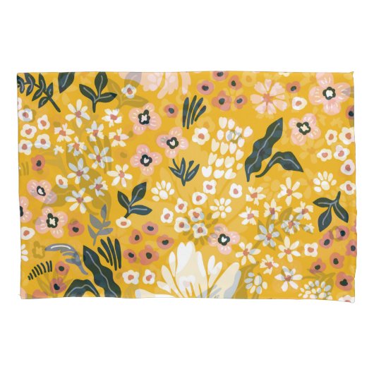 Tuinbloemen: geel  charme. kussensloop (Voorkant)