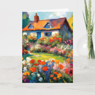 Tuinbloemen Landhuis Vouwkaart Kaart