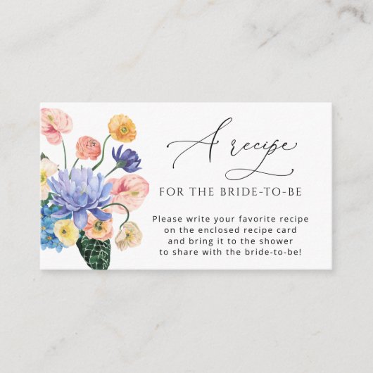 Tuinbloemen Neem alstublieft een recept mee Informatiekaartje (Voorkant)