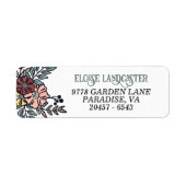 Tuinbloemen retour adreslabel etiket (Voorkant)