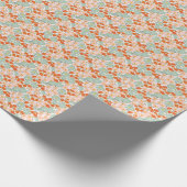 Tuinbloemen: roze, sinaasappel naadloos cadeaupapier (Hoek)