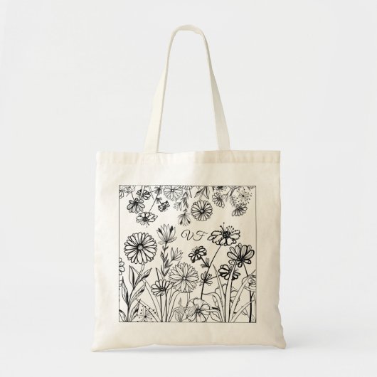 Tuinbloemen, rozen boho tote bag (Voorkant)