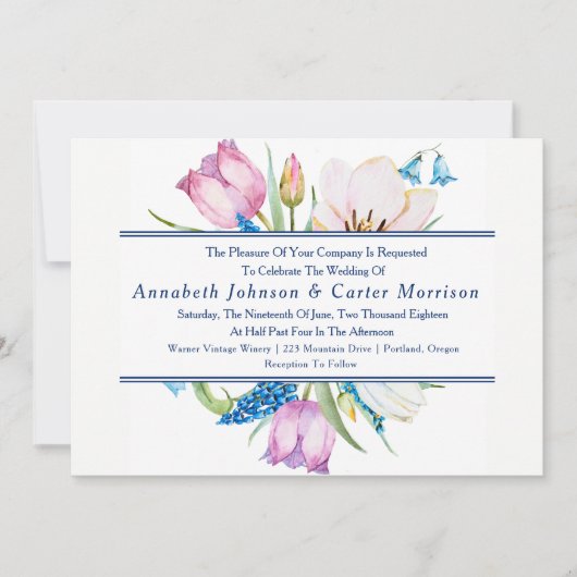 Tuinboeket Bloemenbruiloft uitnodiging (Voorkant)