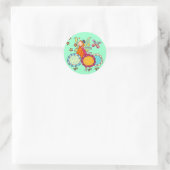Tuinboer met bloemen ronde sticker (Tas)