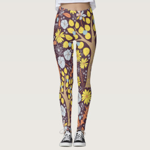 Tuinbomen, bloemen, appelmotief leggings