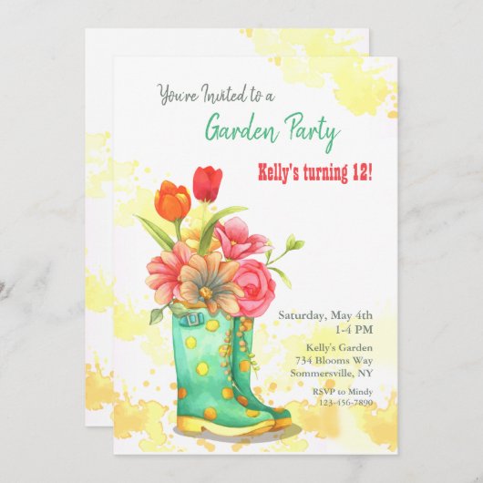 Tuinbots en bloemen kaart (Voorkant / Achterkant)