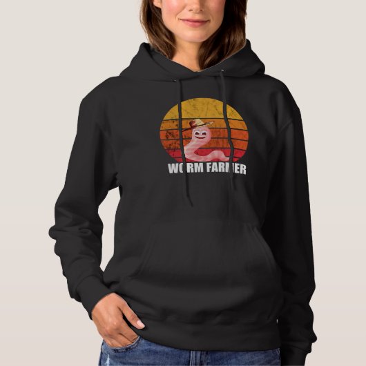  tuinbouw van de Worm Farmer Sunset Retro Hoodie (Voorkant)