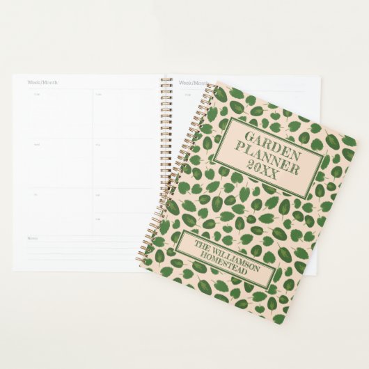 Tuinbouwplanning Boho Natuur Rustic Green Tan Planner (Display)