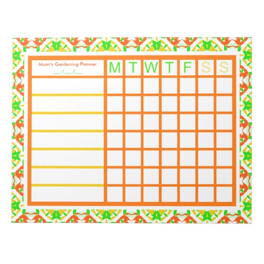 Tuinbouwtuin kweekt uw eigen plankplan notitieblok (Voorkant)