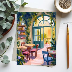 Tuincafé Botanische Aquarelschildering Briefkaart