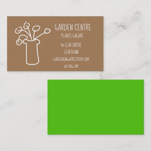 Tuincentrum moderne, eenvoudige witte bloem visitekaartje (Voorkant / Achterkant)