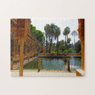 Tuinen van de Alcazar van Sevilla, Spanje Legpuzzel