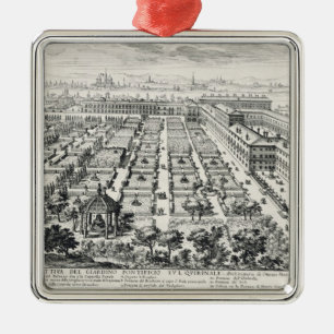 Tuinen van de Quirinale uit de "Li Giardini di Rom Metalen Ornament