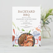 Tuinfeest BBQ Barbecue Verjaardagsfeest Kaart (Staand voorkant)