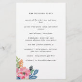 Tuinfeest, bloemen & lichten papieren programma flyer (Achterkant)