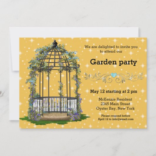 Tuinfeest * Kies uw achtergrondkleur Kaart (Voorkant)