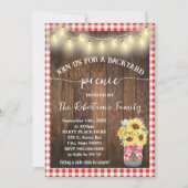 Tuinfeest met picknick Rode geruite zonnebloemen Kaart (Voorkant)