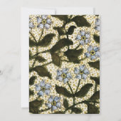 Tuinfeest - Stofblauw Vintage Bloem Natuur Kaart (Achterkant)