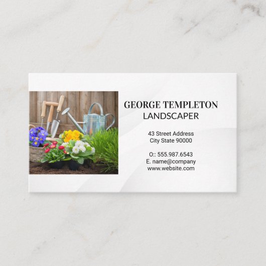 Tuingereedschap | Bloemen en vuil Visitekaartje (Voorkant)