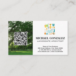 Tuingereedschap Landschap QR-Visitekaartje Visitekaartje