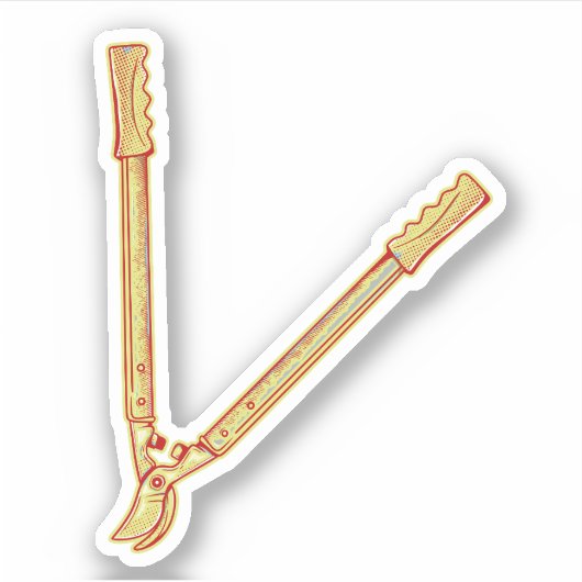 Tuingereedschap Loppers Sticker (Voorkant)