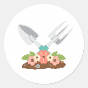 Tuingereedschap Ronde Sticker