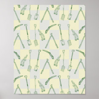 Tuingereedschappen Patroon Poster
