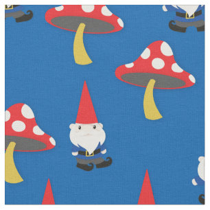 Tuingnomen en paddenstoelen Cartoon Stof