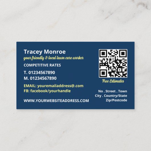 Tuingrasmaaier, Grasverzorging Visitekaartje (Achterkant)